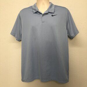 Nike Dri-Fit Polo Shirt Mens Large Light Blue Short Sleeve Polyester